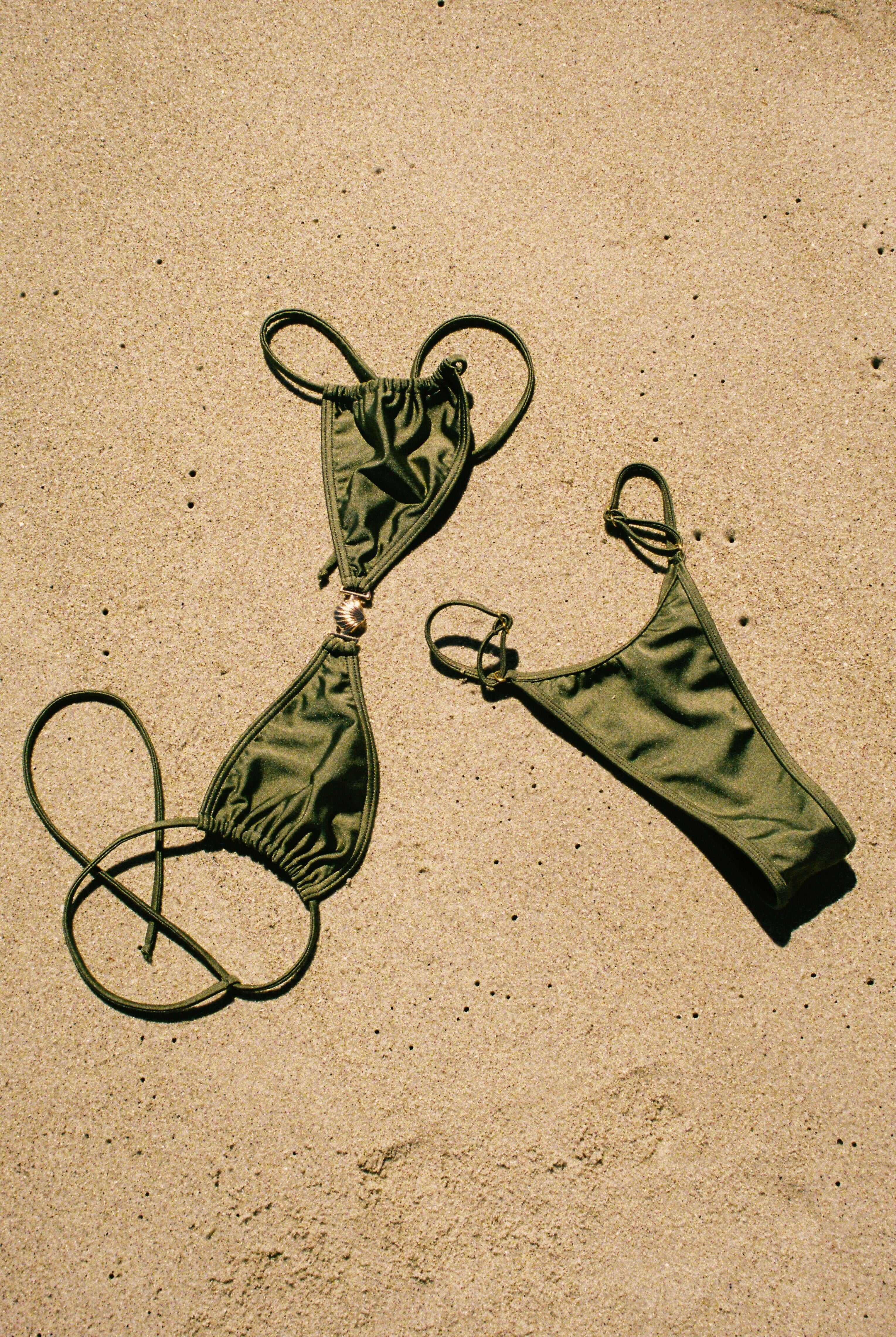 The Natalie Bralette Top Moss Glimmer