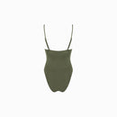 The Shaye Ruched One Piece Swimsuit Moss Glimmer