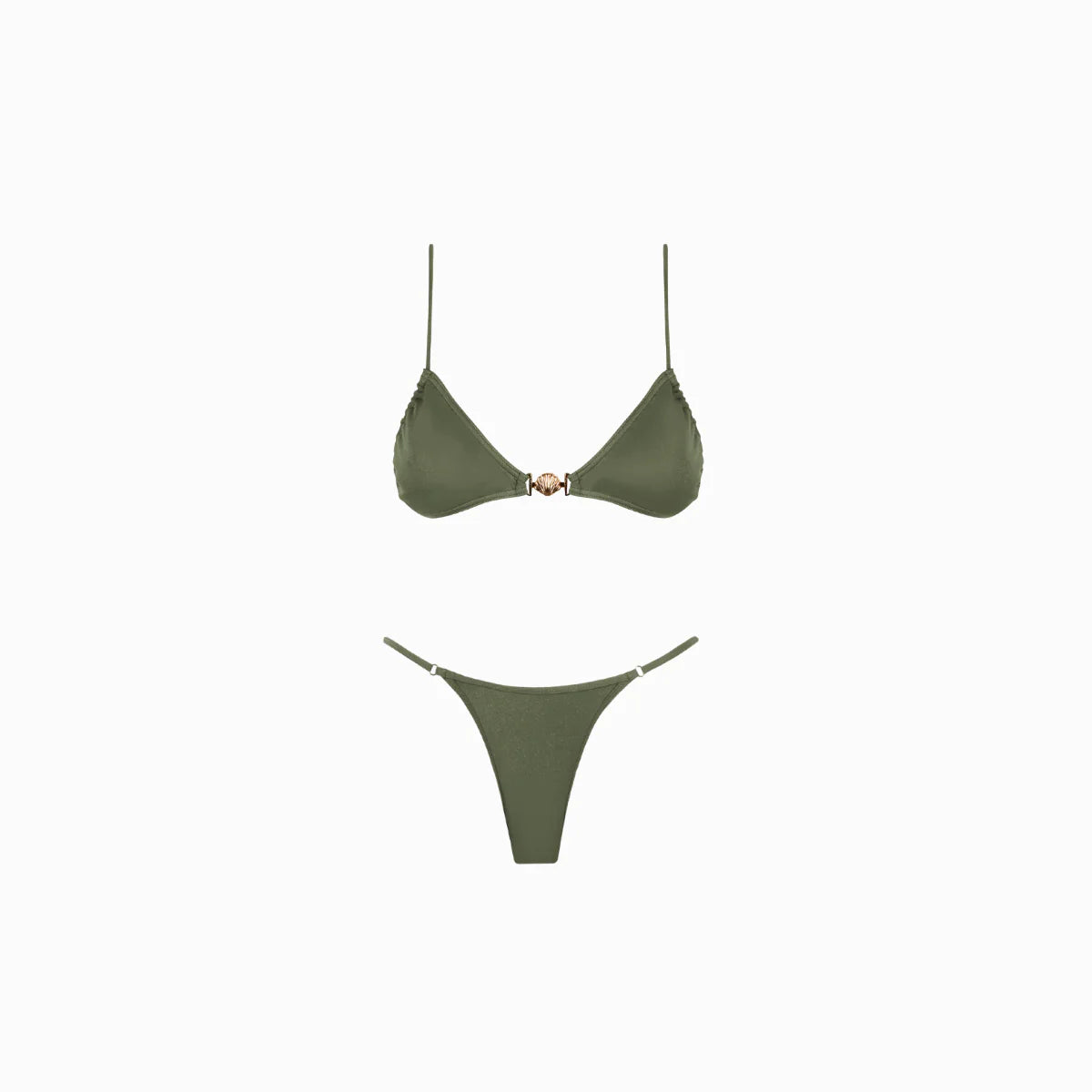 The Natalie Bralette Top Moss Glimmer