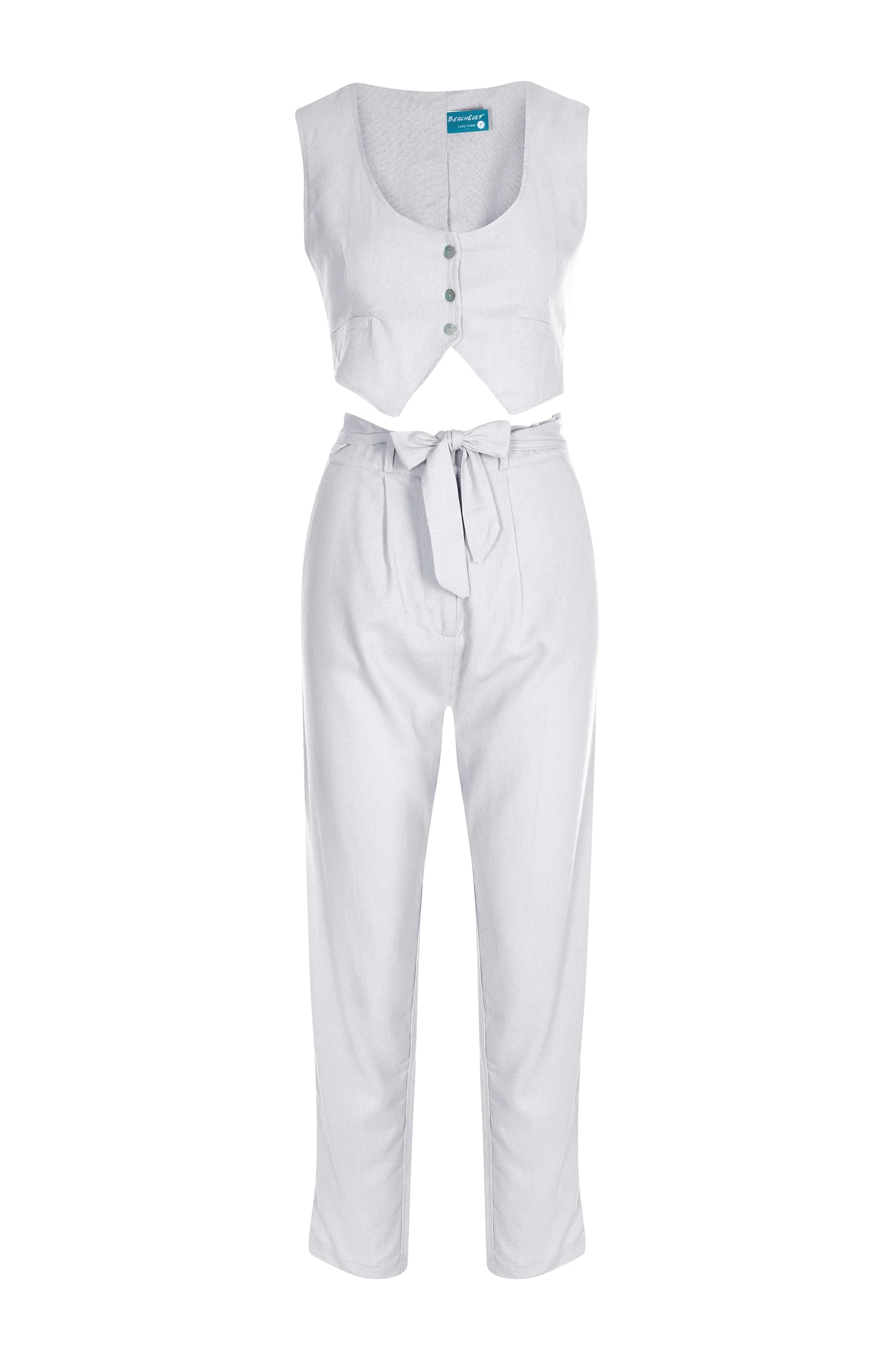 Linen Tapered Pants White