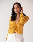 The Aida Top Mustard Stripes