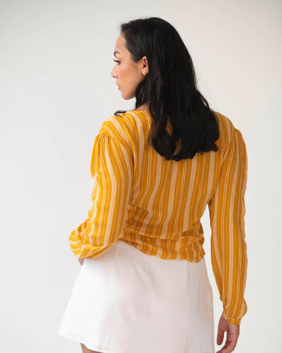 The Aida Top Mustard Stripes