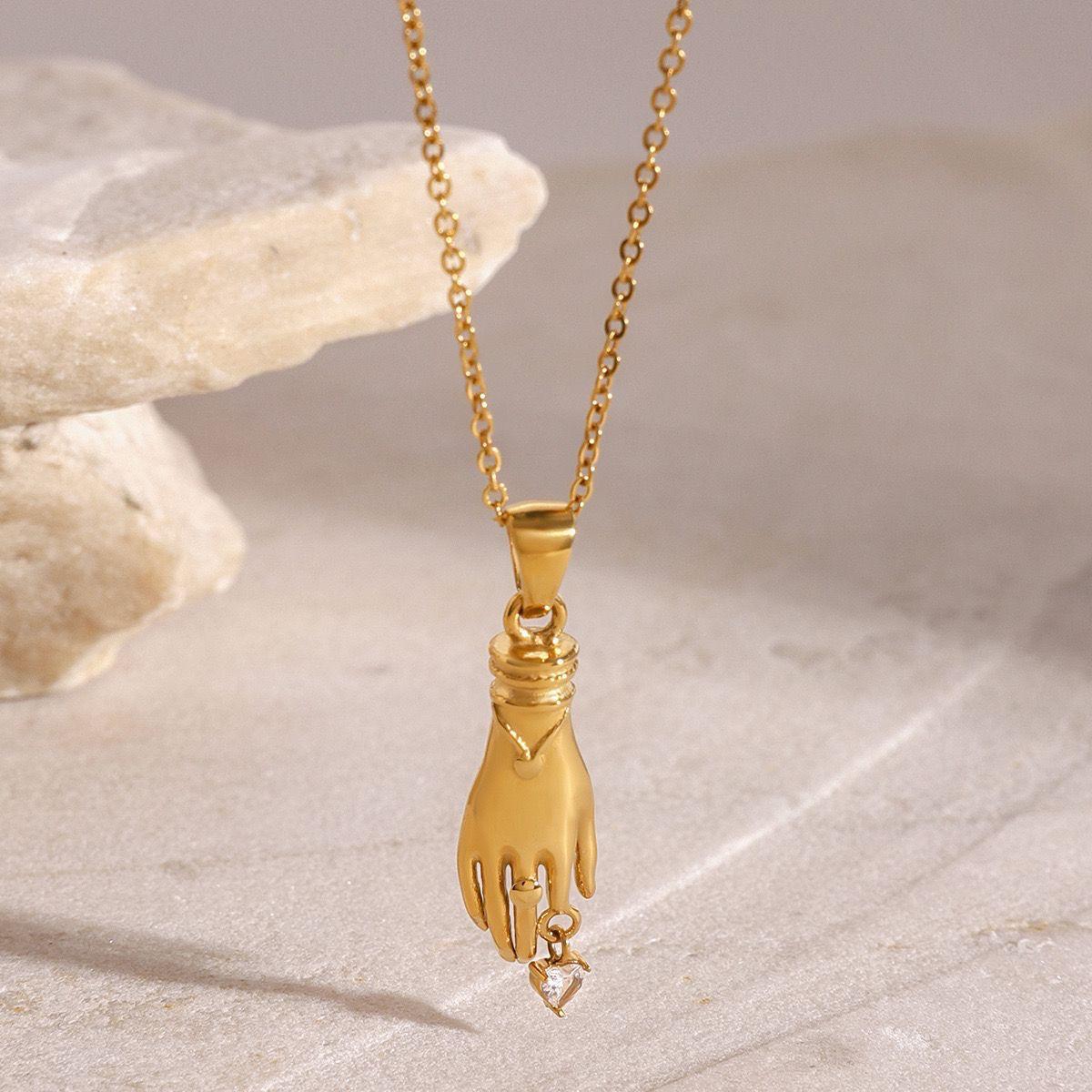 Mystic Palm 18k Gold Plated Necklace