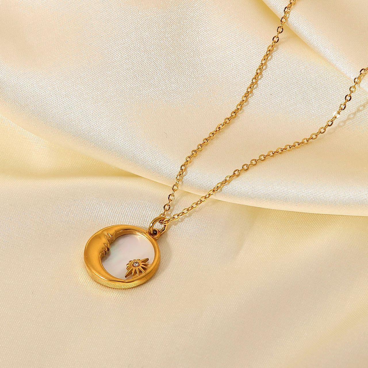 Moon Reflection 18k Gold Plated Necklace