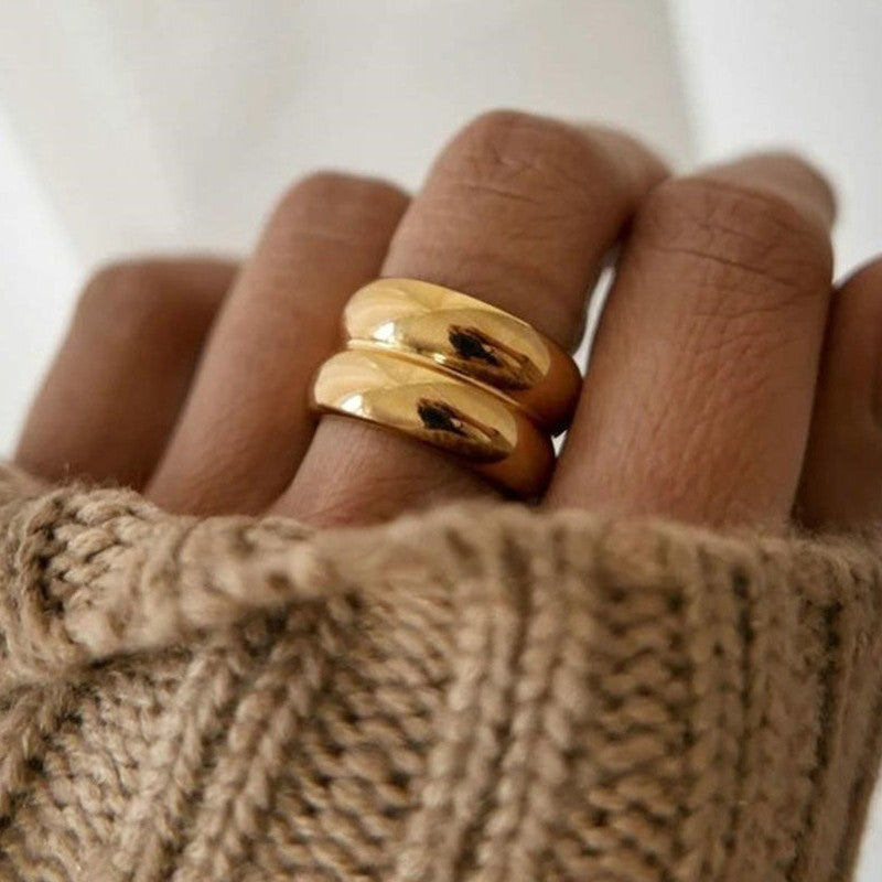Duality 18k Plated Gold Ring