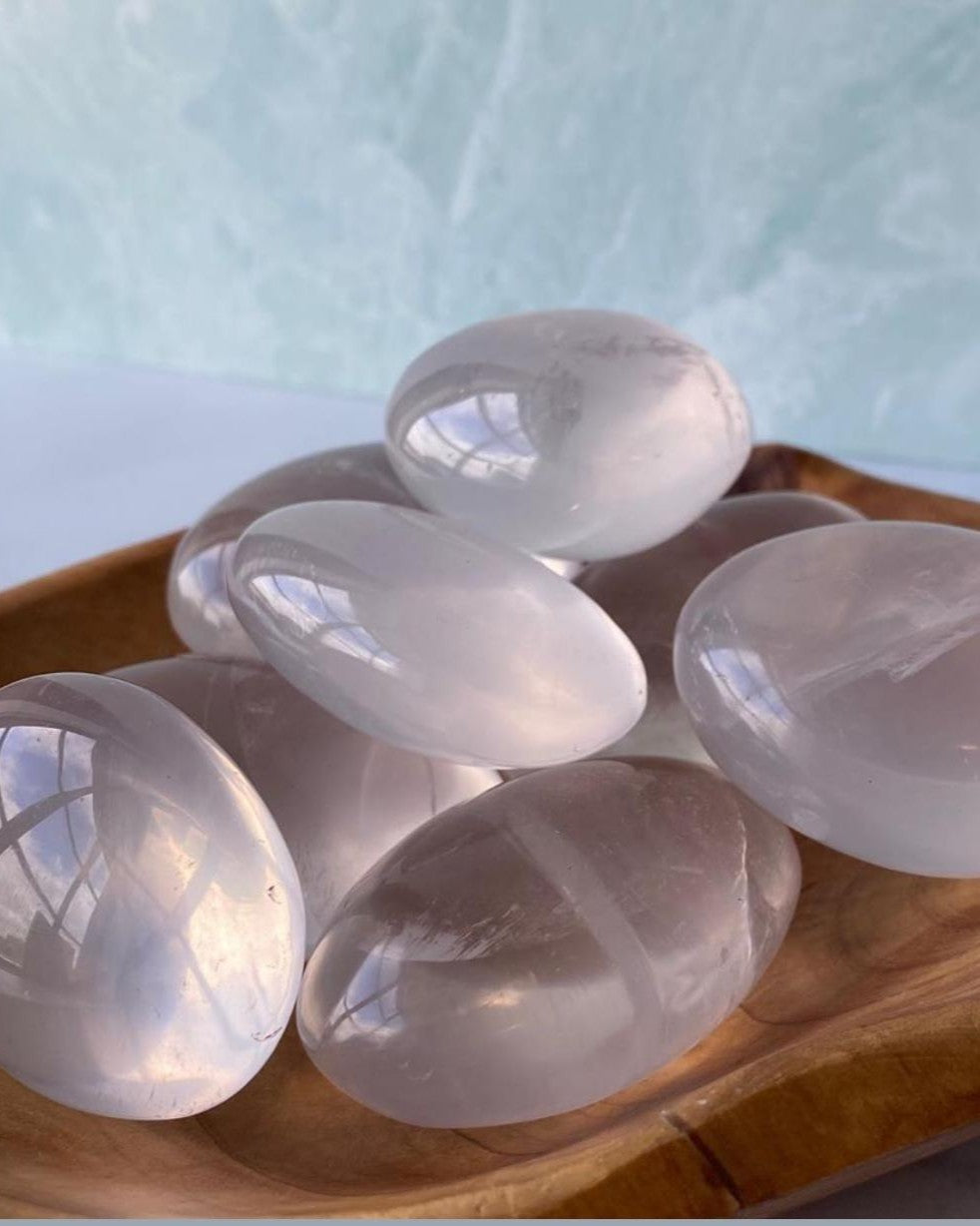 Polished Mixed Girasol Pearl and Rose Girasol Gallets