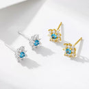 Blue Crystal Studs 18k Plated Gold Earrings