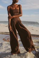 The Sofia Jumpsuit Brown