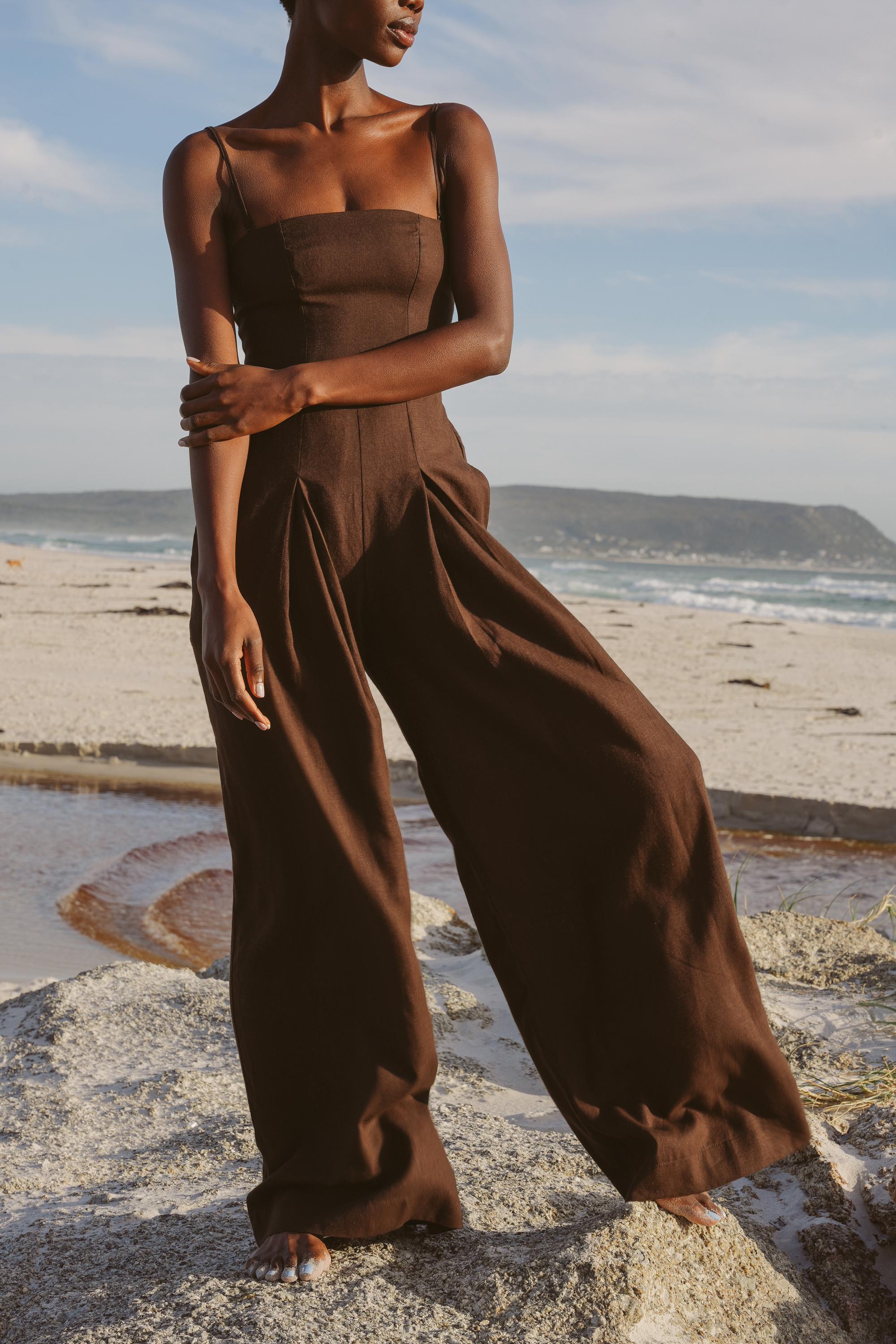 The Sofia Jumpsuit Brown