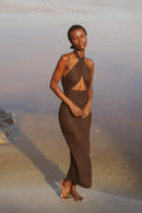 Storm Midi Dress Brown