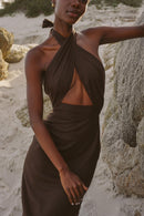 Storm Midi Dress Brown