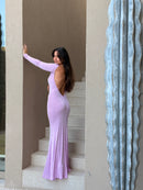 Isola Backless Maxi Dress Orchid