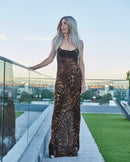 Dreamcatcher Sheer Dress Brown Leo