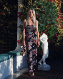 Floral Sequin Dress Black