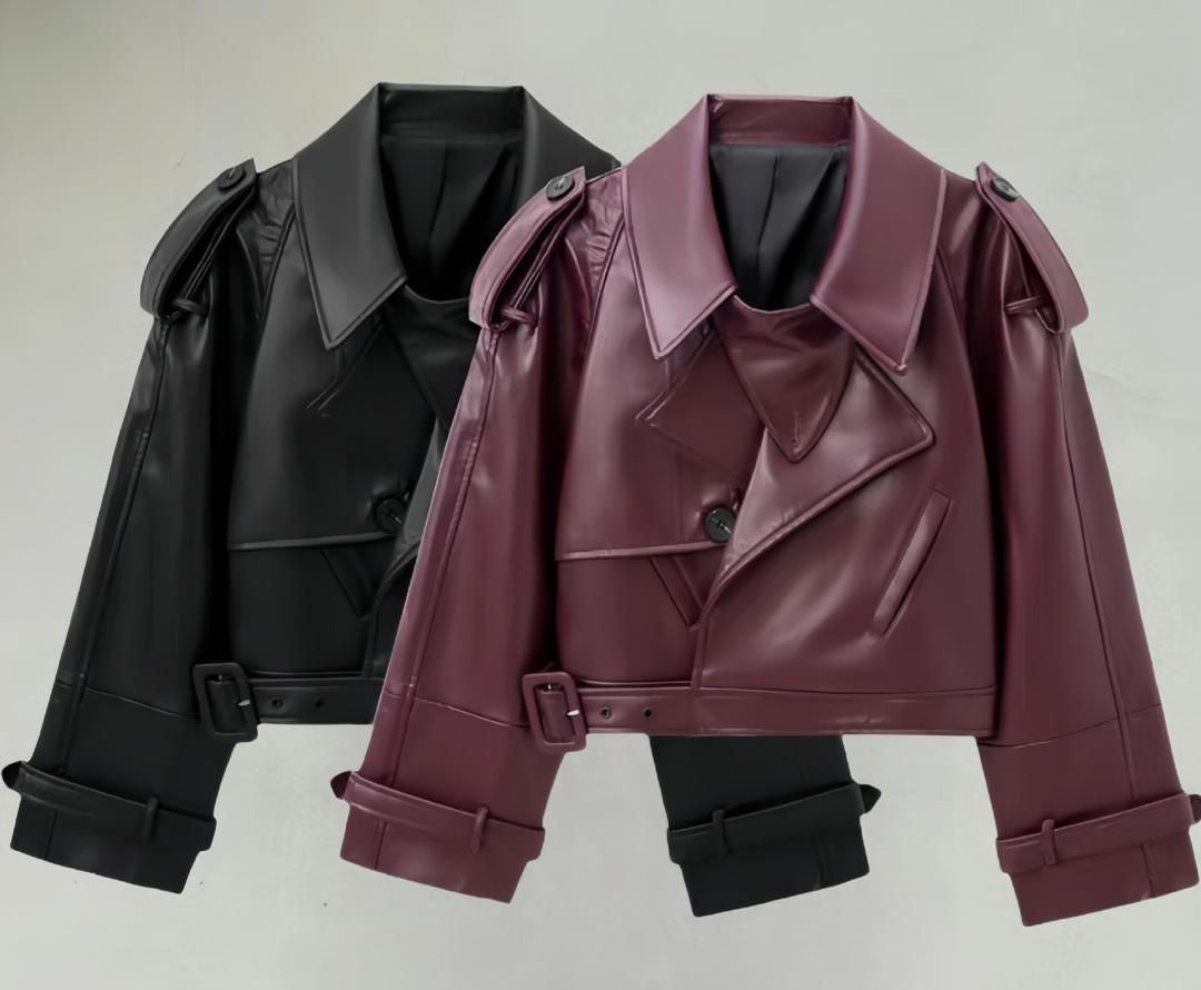 Taking The Lead Pu Leather Jacket Maroon