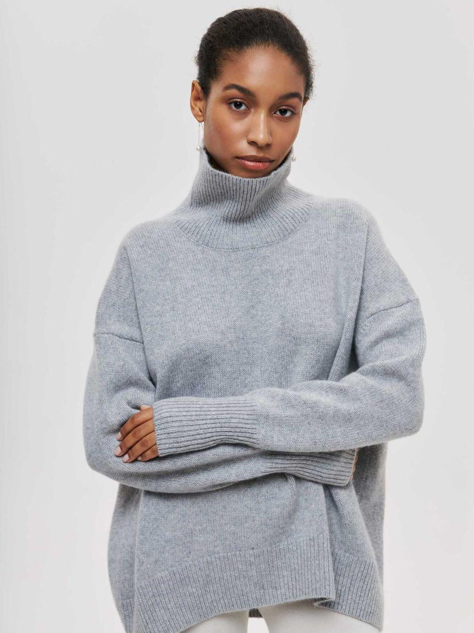 Winterberry Polo Neck Knit Grey