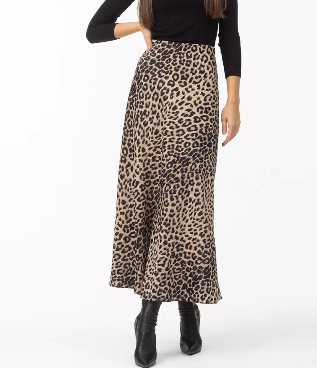 Leopard Luxe Maxi Skirt Cream