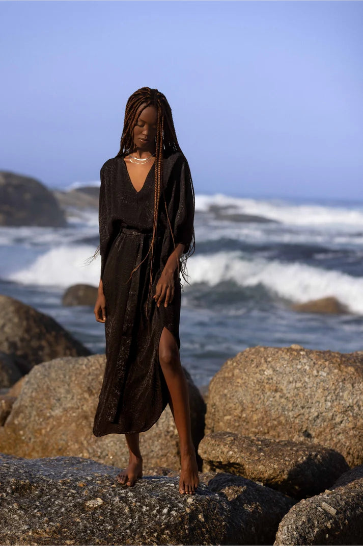 Cascade Kaftan Black