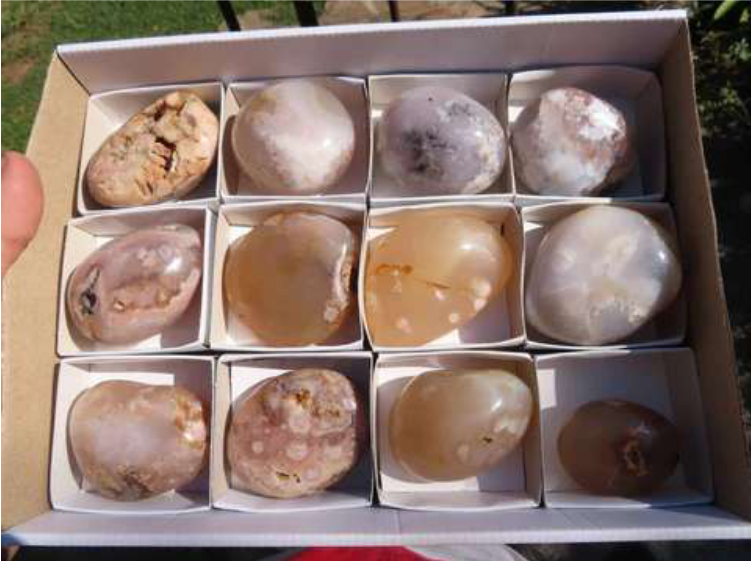 Polished Ocean Flower Agate Gallets Madagascar