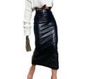 Midnight Muse Midi Pu Leather Skirt Black