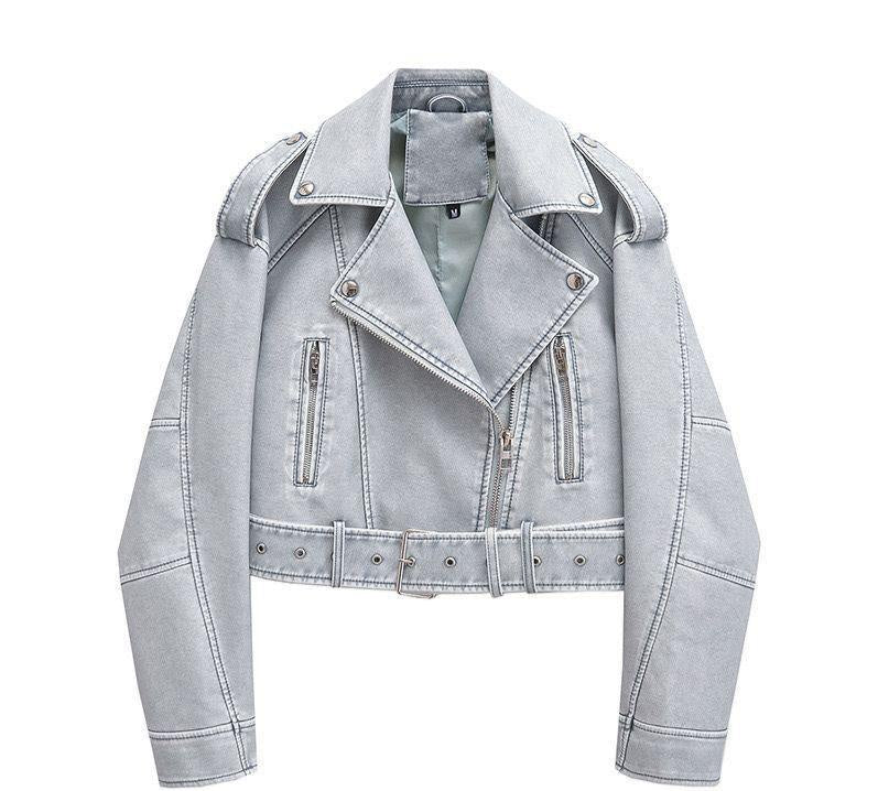 Seal The Deal Pu Leather Jacket Grey