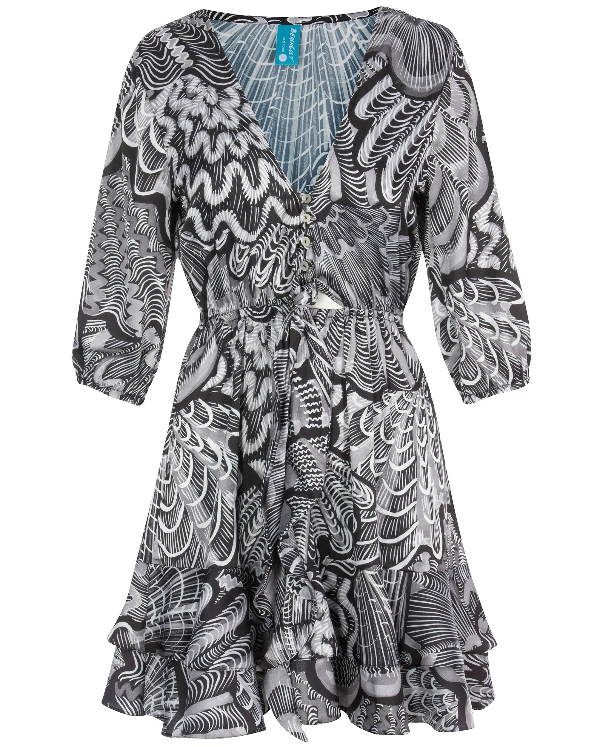 Sienna Dress Monotone Abstract