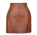 Croc  Bite Skirt Brown